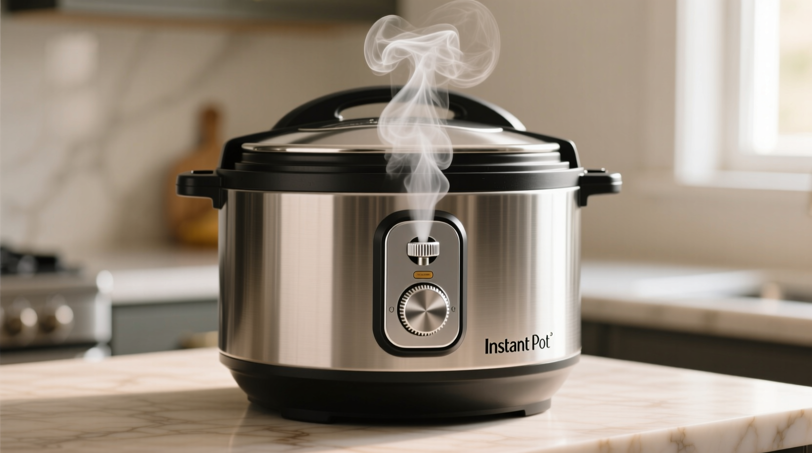 Instant Pot pressure cooker with steam release valve