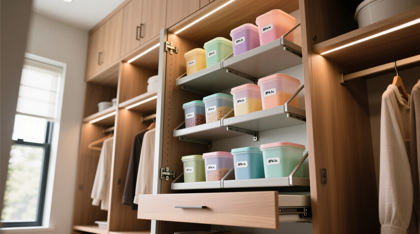 closet organization tips for meal prep containers