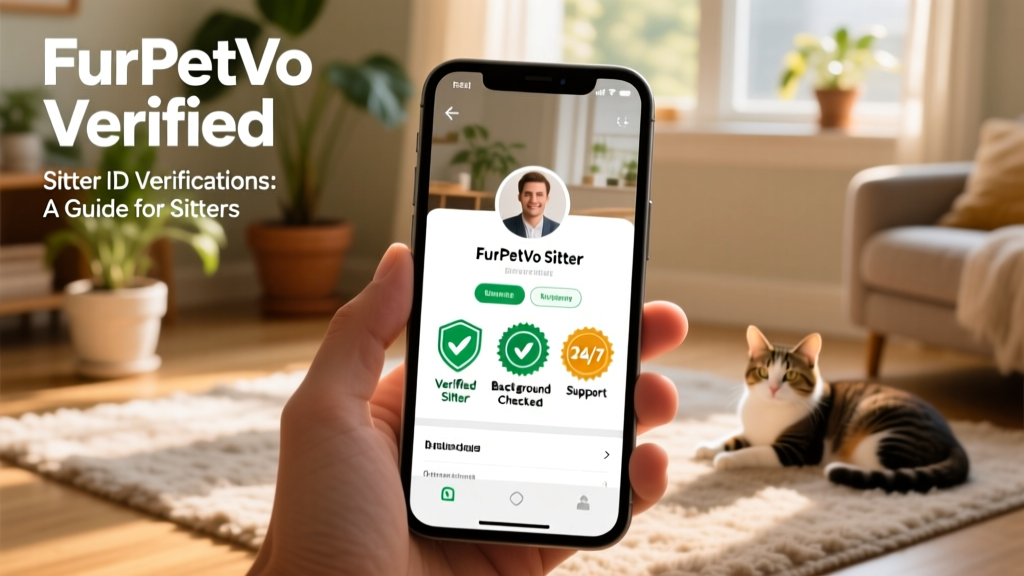 Screenshot showing verified badges displayed on a FurPetVo sitter profile