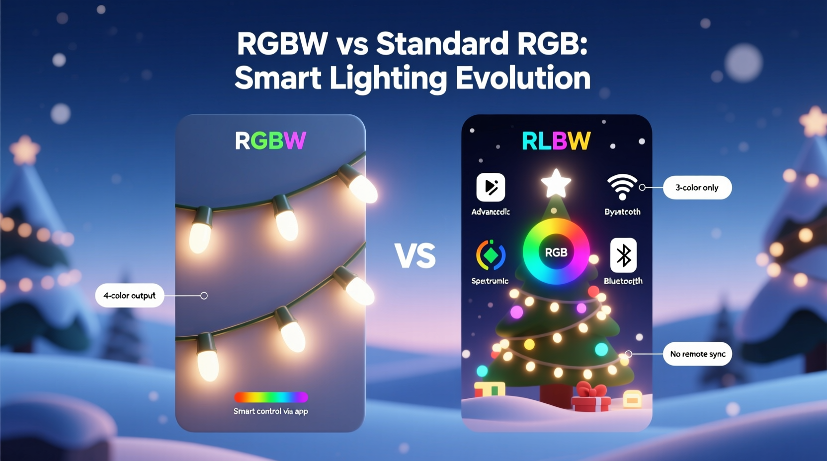 rgbw smart christmas lights vs standard rgb customization differences