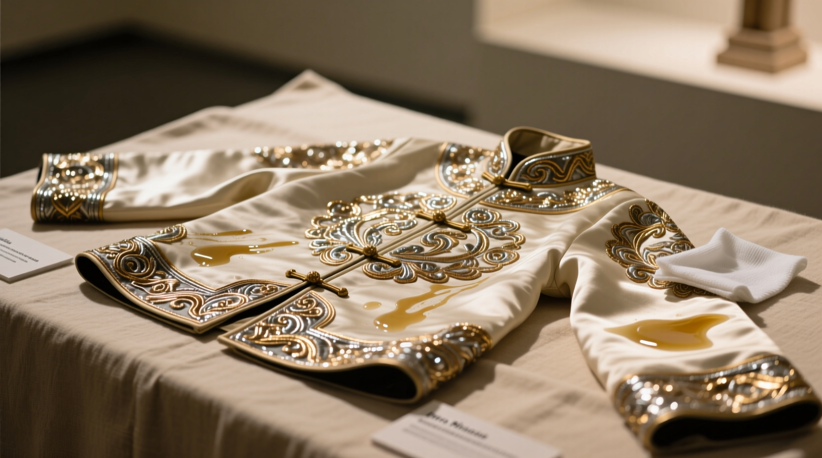 how to clean metallic thread embroidery safely
