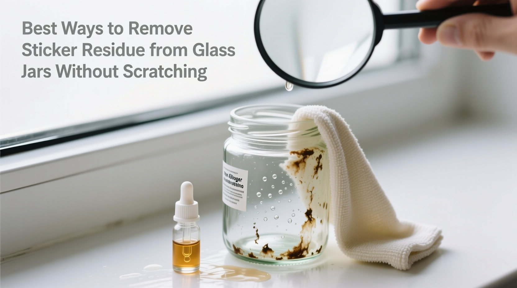 best ways to remove sticker residue from glass jars without scratching