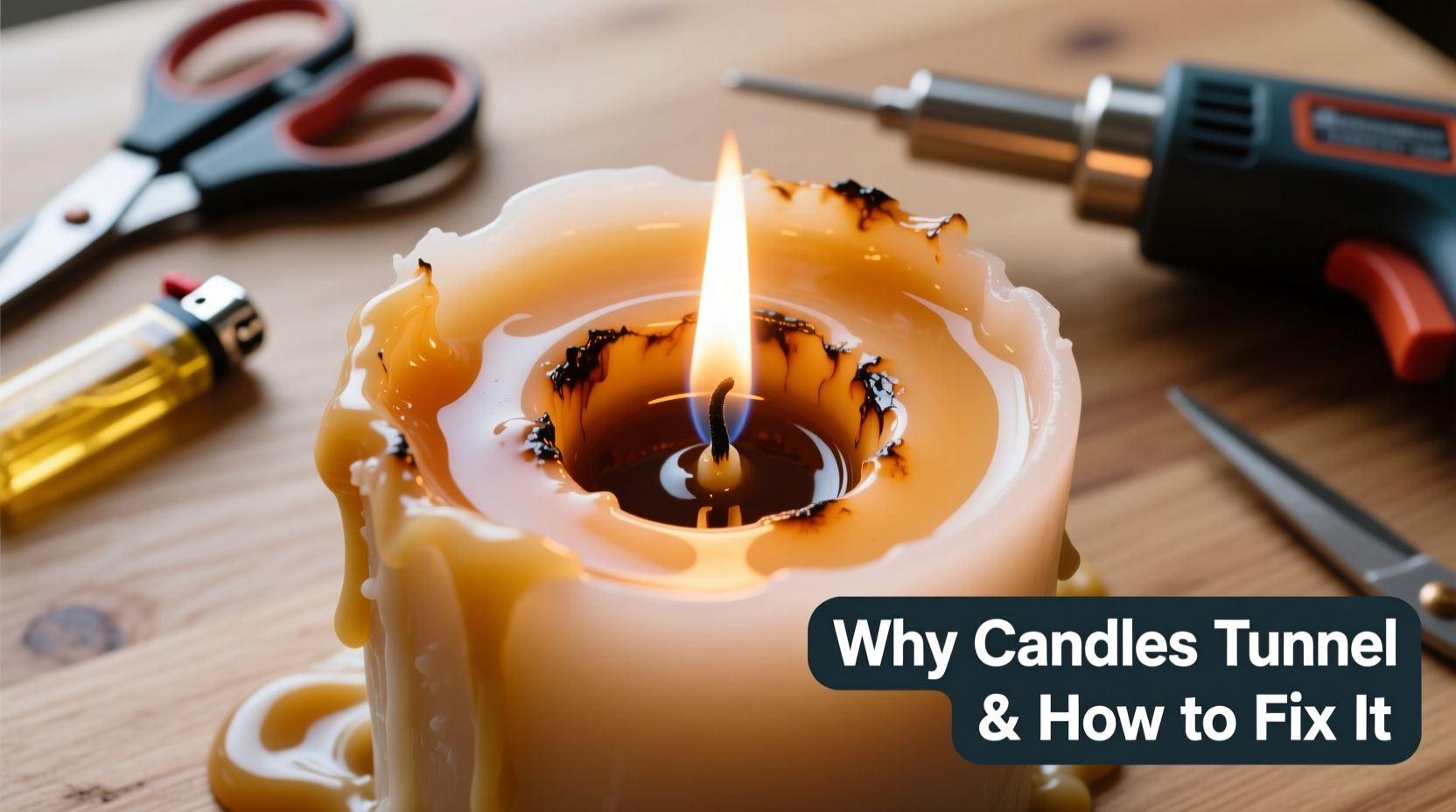 why does my candle tunnel instead of burning evenly causes and fixes
