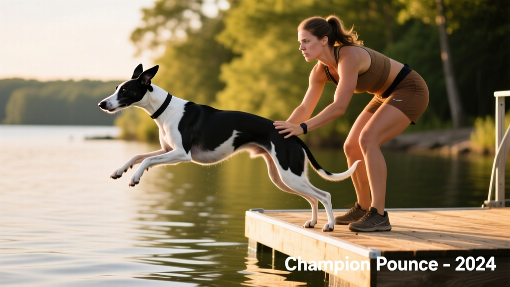Watch How This Trainer Revs Up Her Champion Dock-Diving Whippet for a Jaw-Dropping Leap