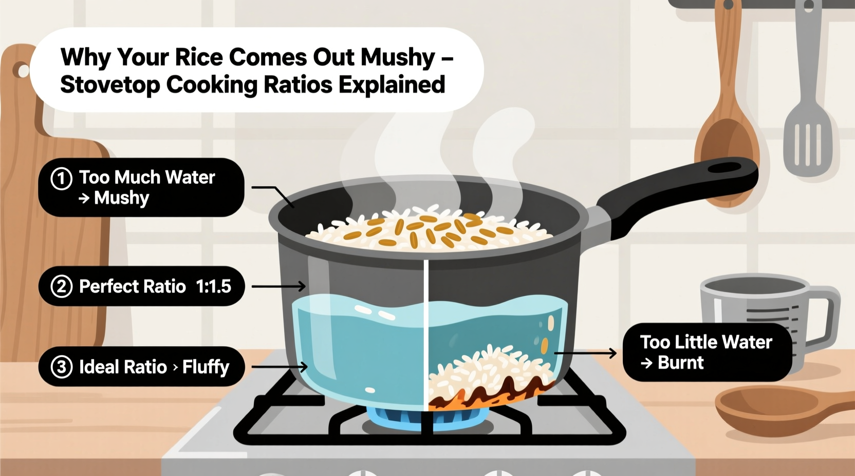 Mushy White Rice Why Does My Rice Always Come Out Mushy Stovetop Cooking Ratios Explained