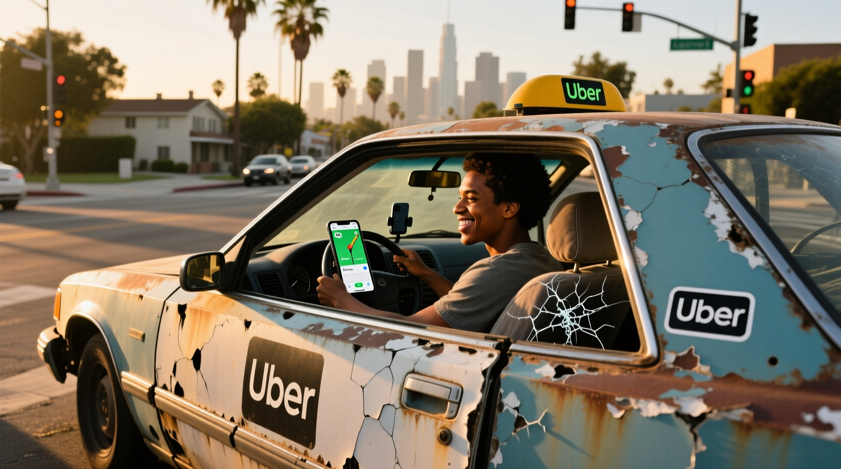 can a salvage car be qualified for uber in california
