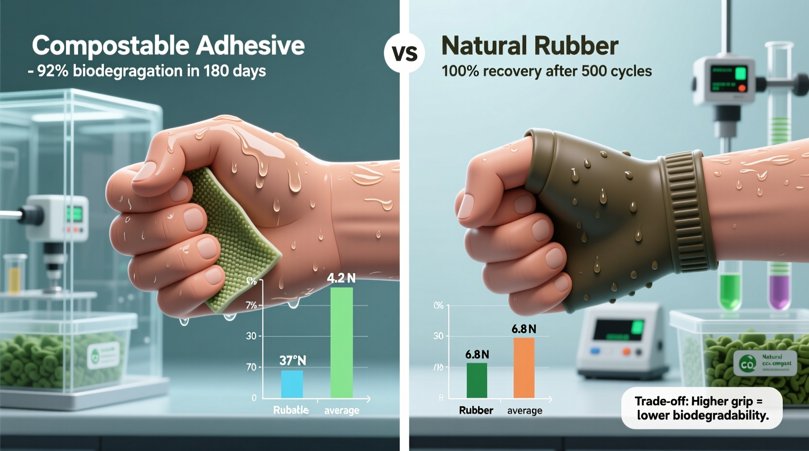 eco friendly phone grips compostable vs rubber hold test
