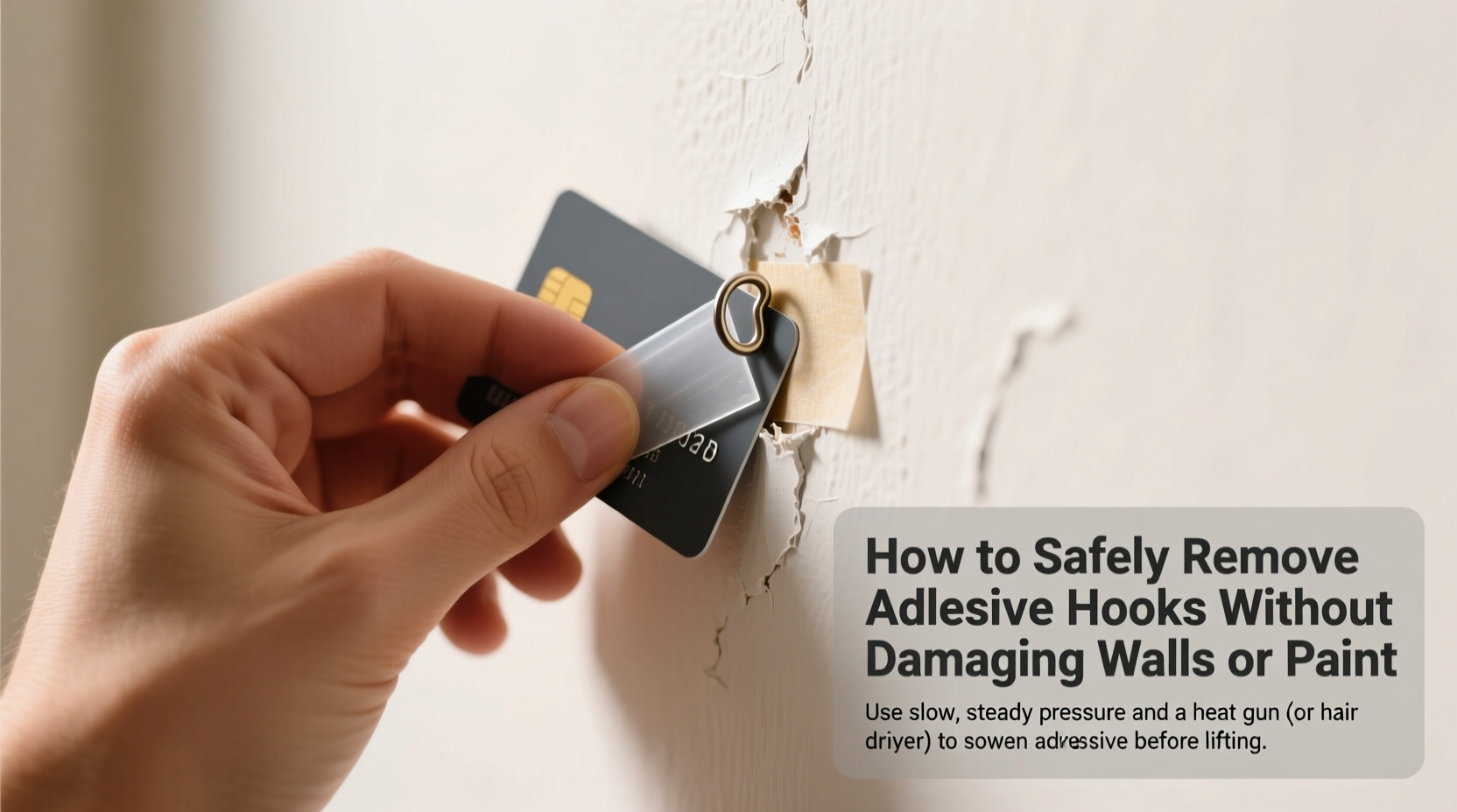 how to safely remove adhesive hooks without damaging walls or paint