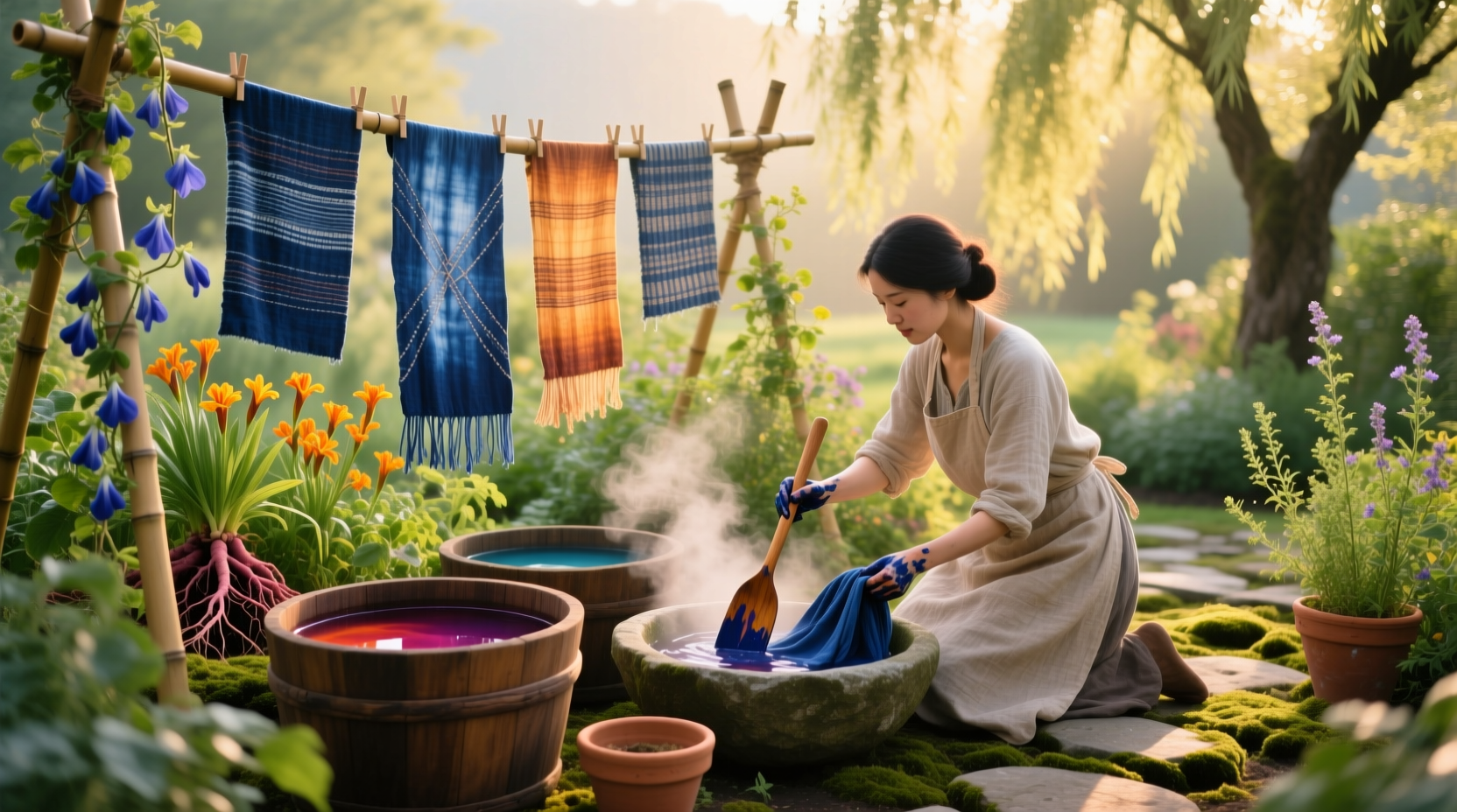 garden plants making dyeing clothes