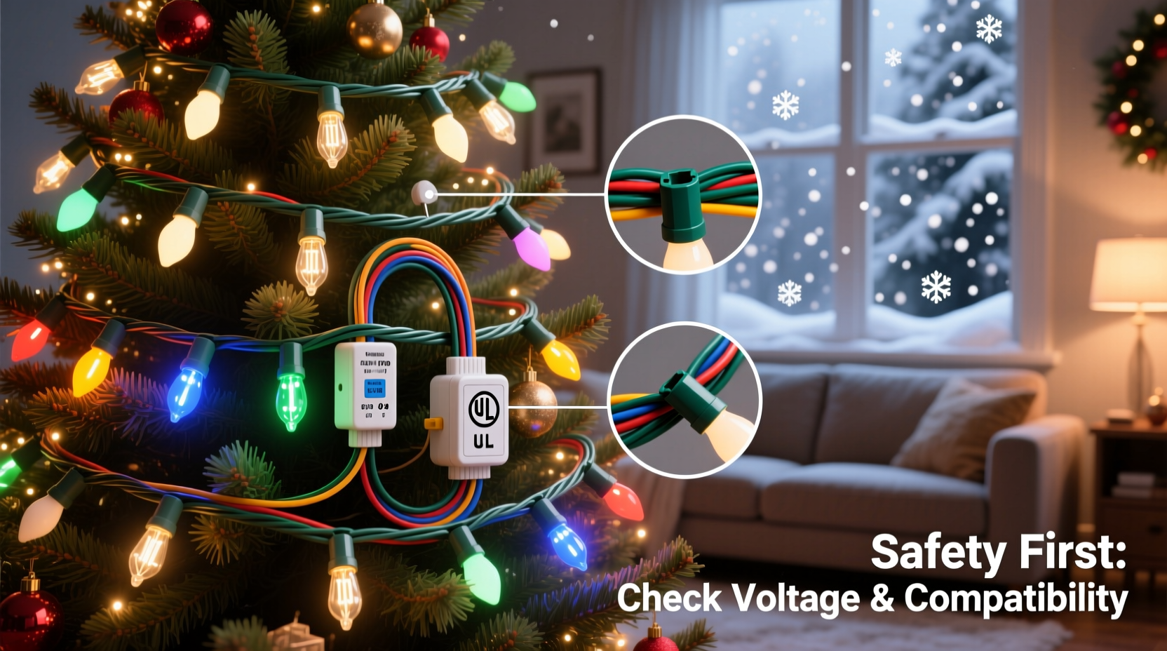can you mix different types of christmas lights on the same tree safely
