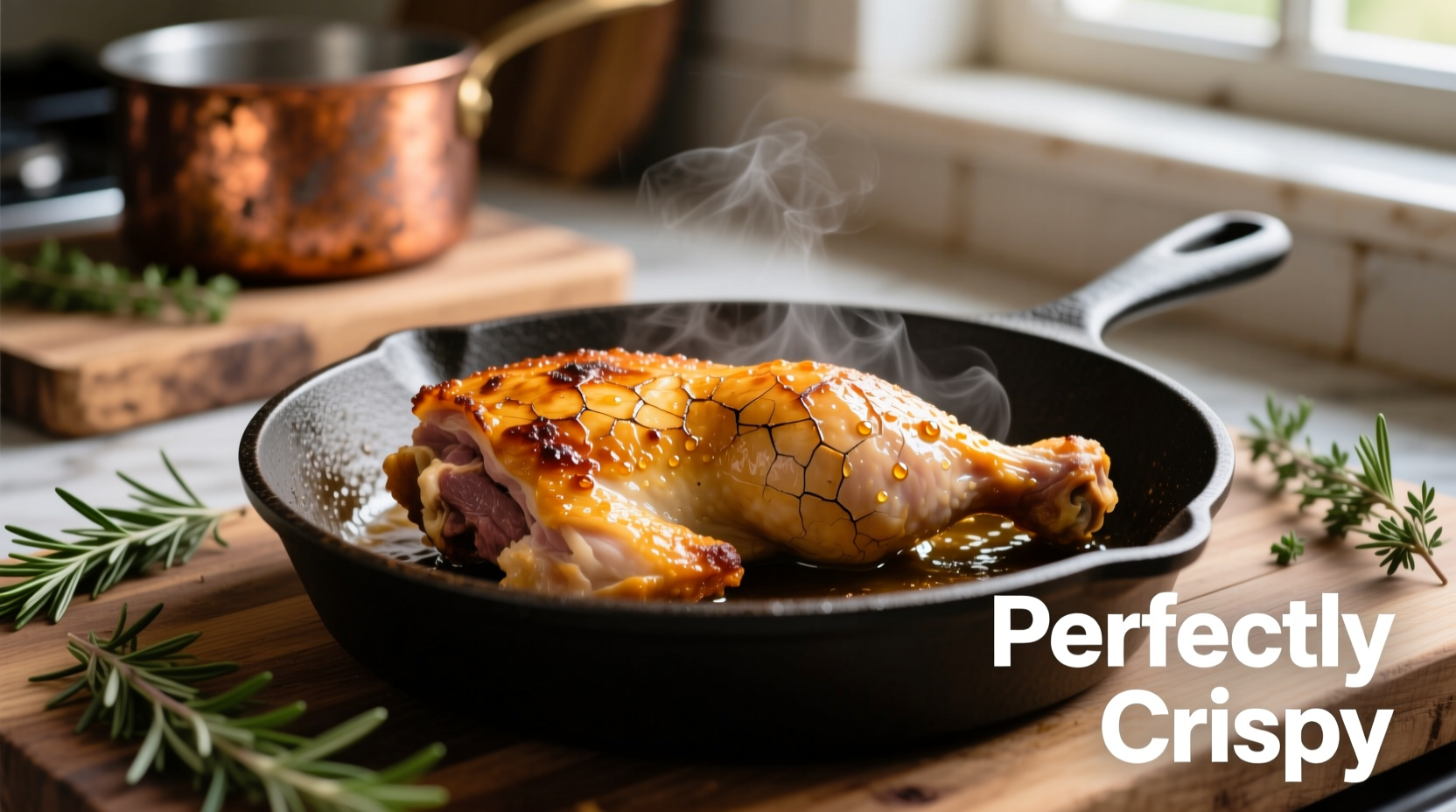 Hähnchenschenkel Brattechnik