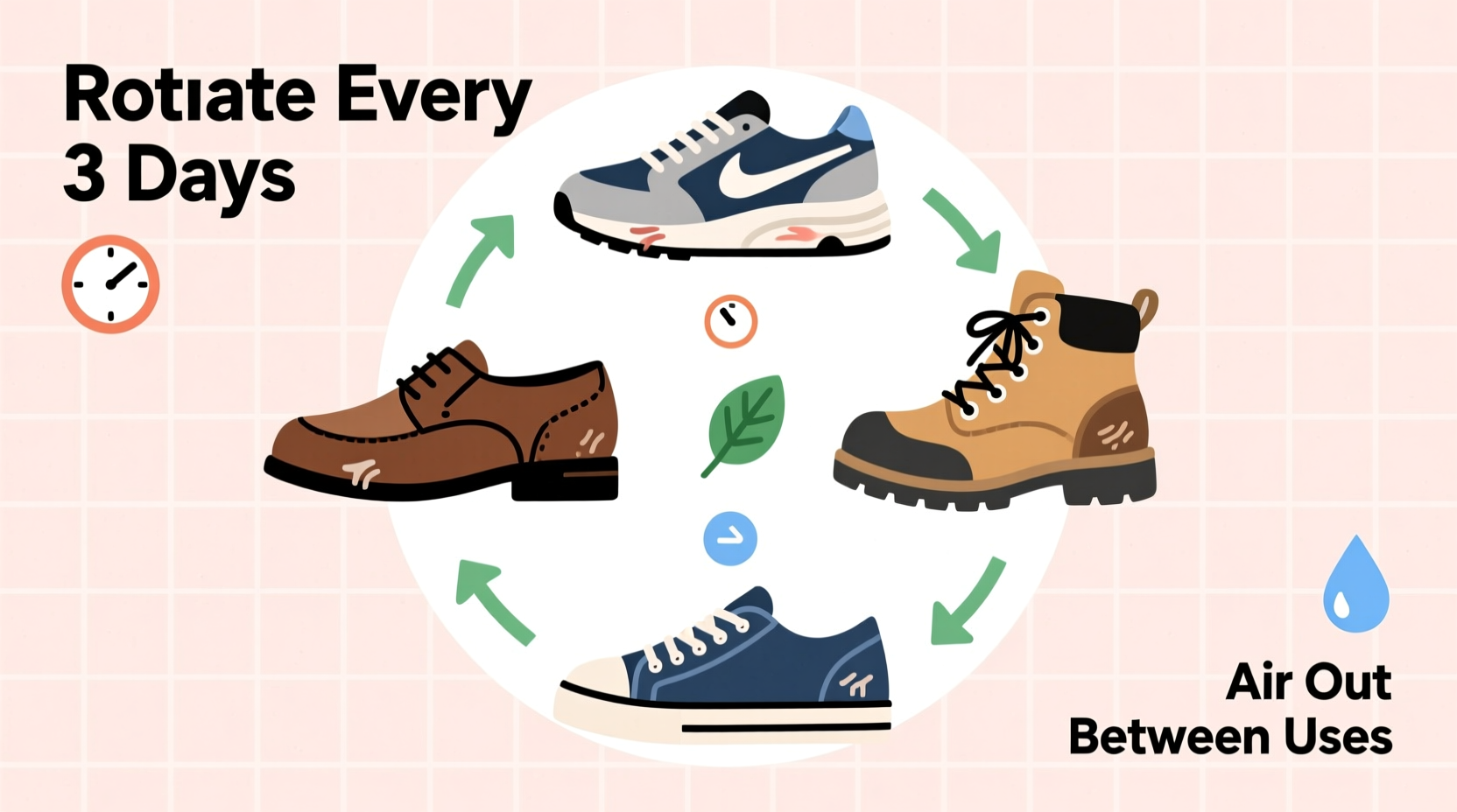 how to rotate shoes to extend lifespan and prevent odor buildup