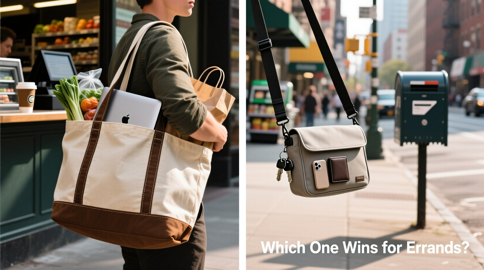 oversized tote vs crossbody bag which is better for running errands