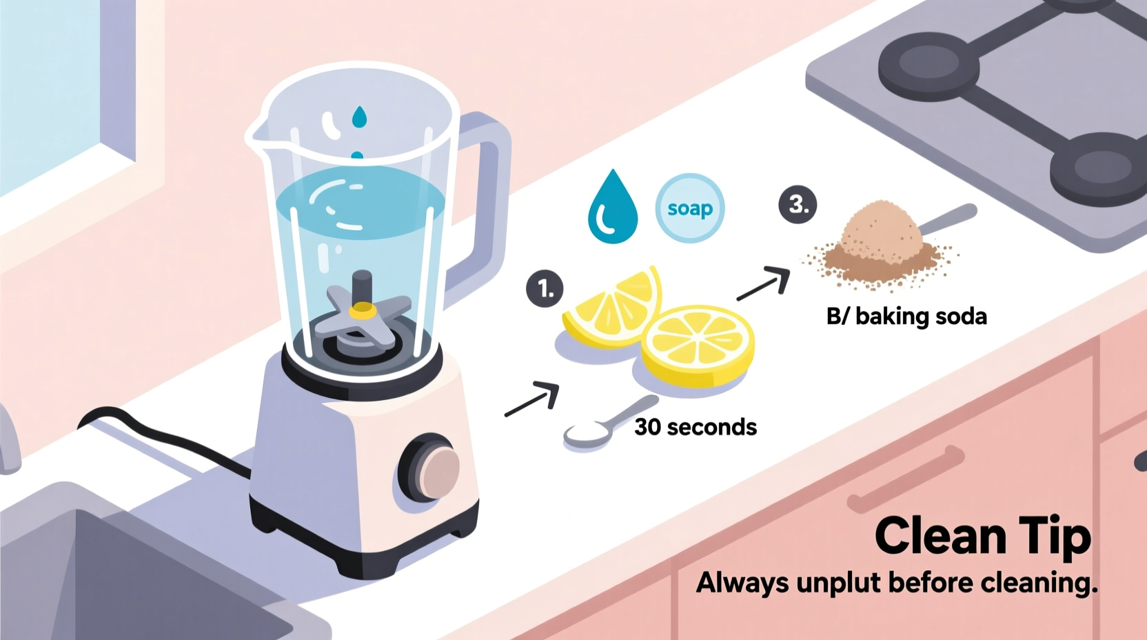 how to deep clean a blender without disassembling it fully