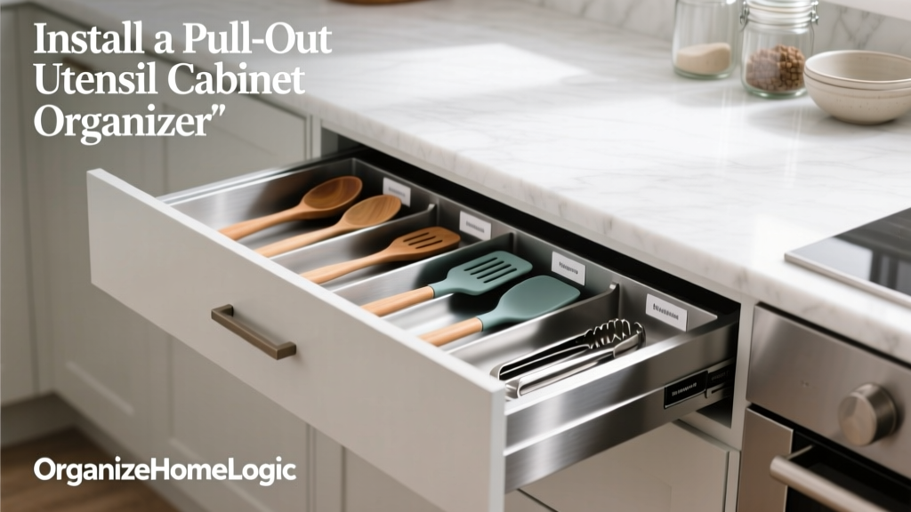 Install a Pull-Out Utensil Cabinet Organizer