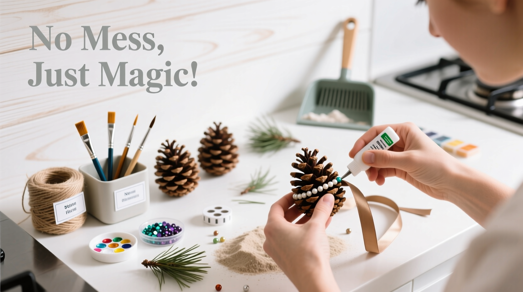 how to make homemade pinecone ornaments without making a mess