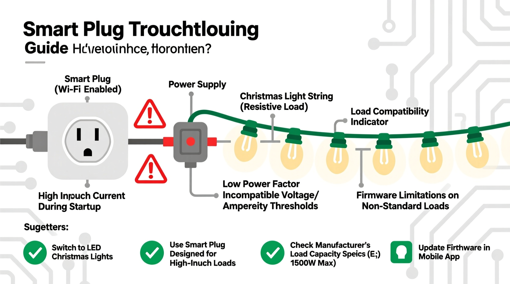 why does my smart plug not work with christmas light load compatibility
