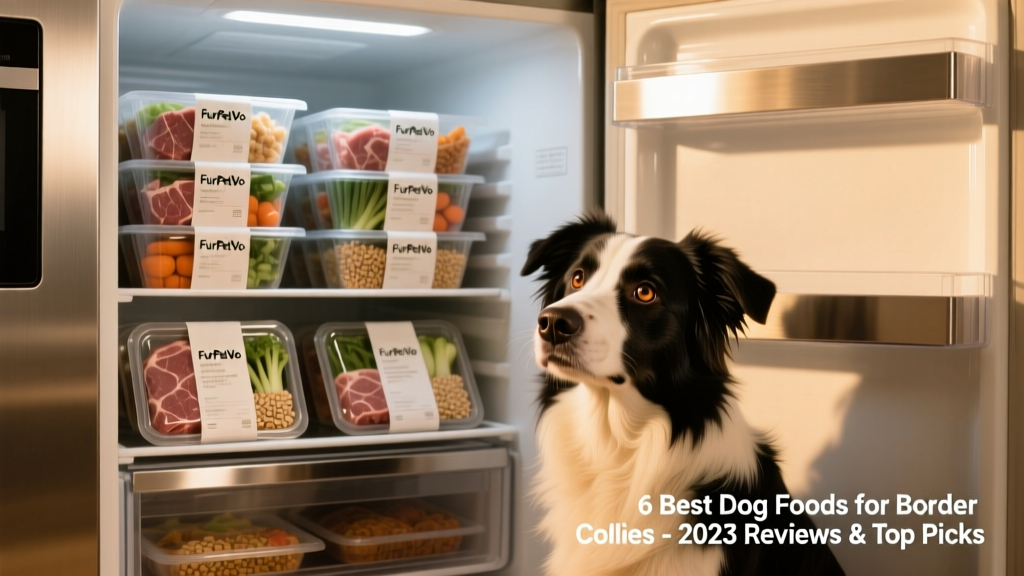 Pre-portioned, vacuum-sealed FurPetVo meals arranged neatly in a refrigerator