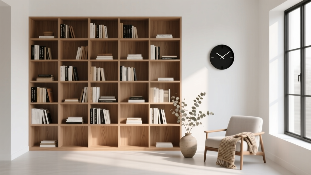 Minimalist Bookshelf Curation: 42 Books Max, Sorted by Co...