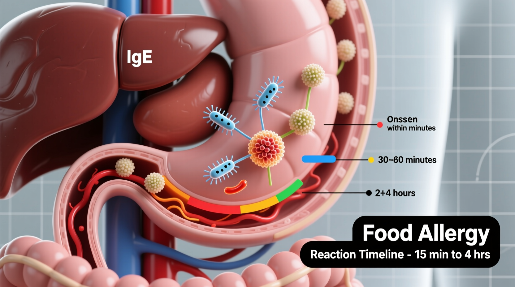 how long does a food allergy reaction last