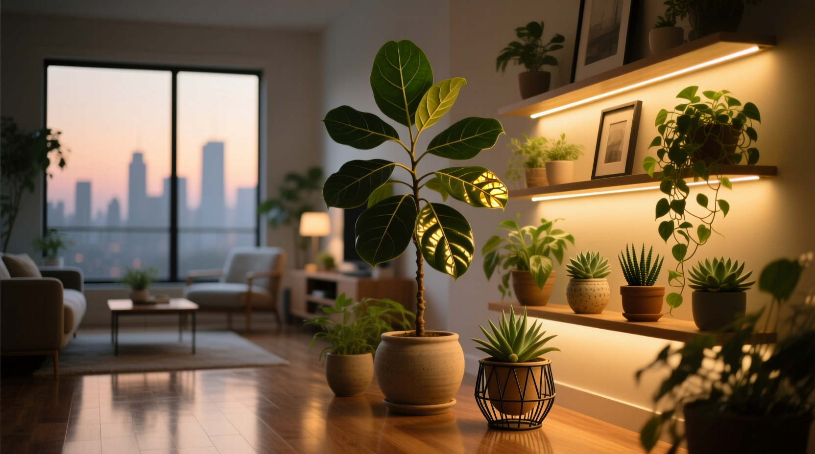 lighted indoor plants