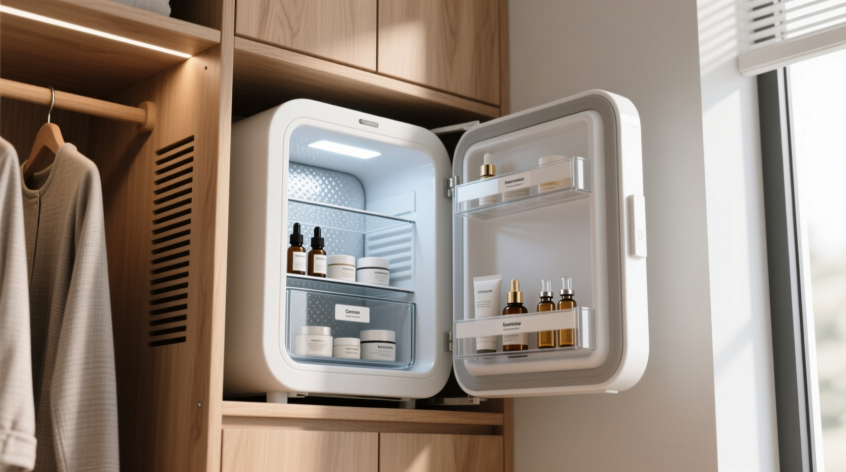 skincare fridge closet storage tips