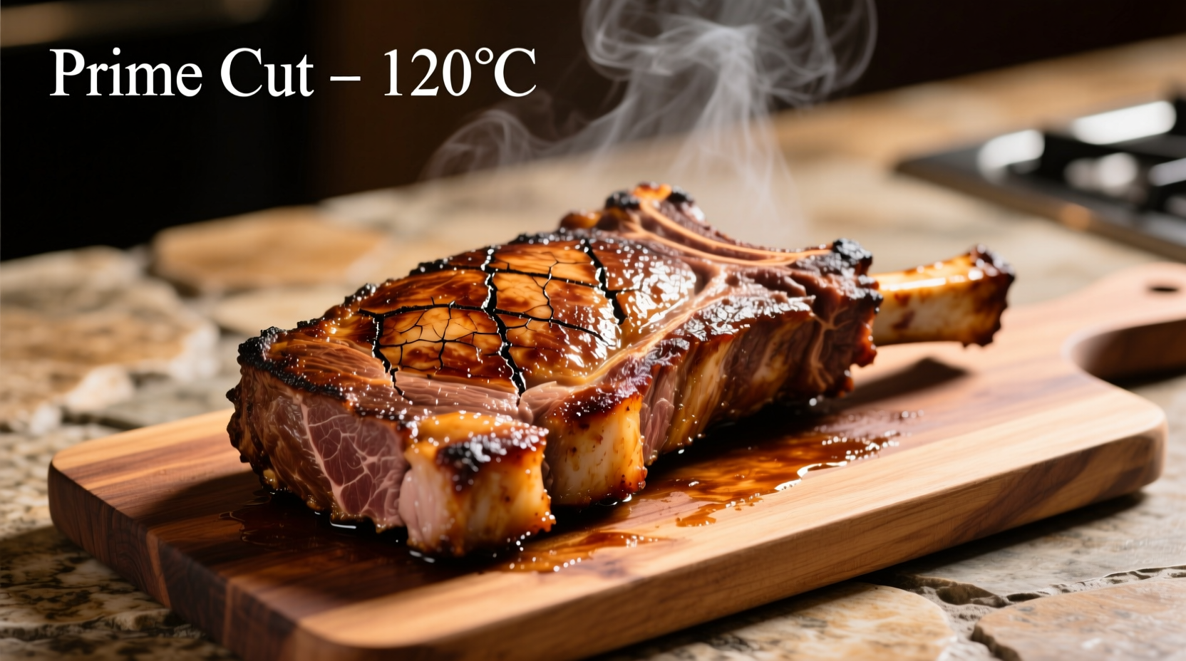 Perfectly cooked prime roast with golden crust