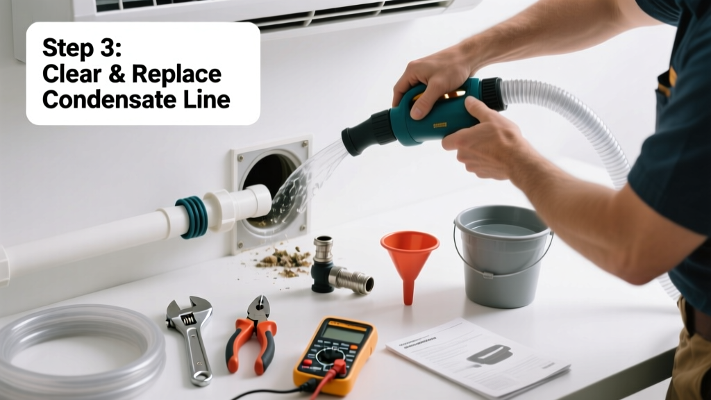 How to Replace a Clogged AC Condensate Line Part