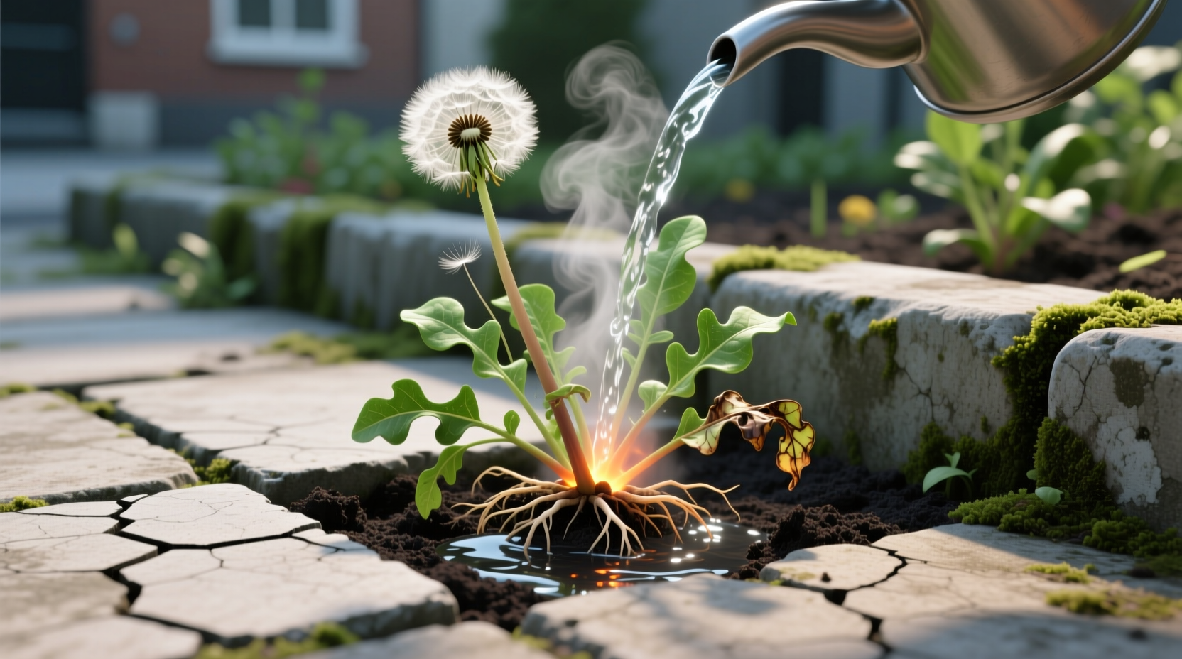 does boiling water kill weeds