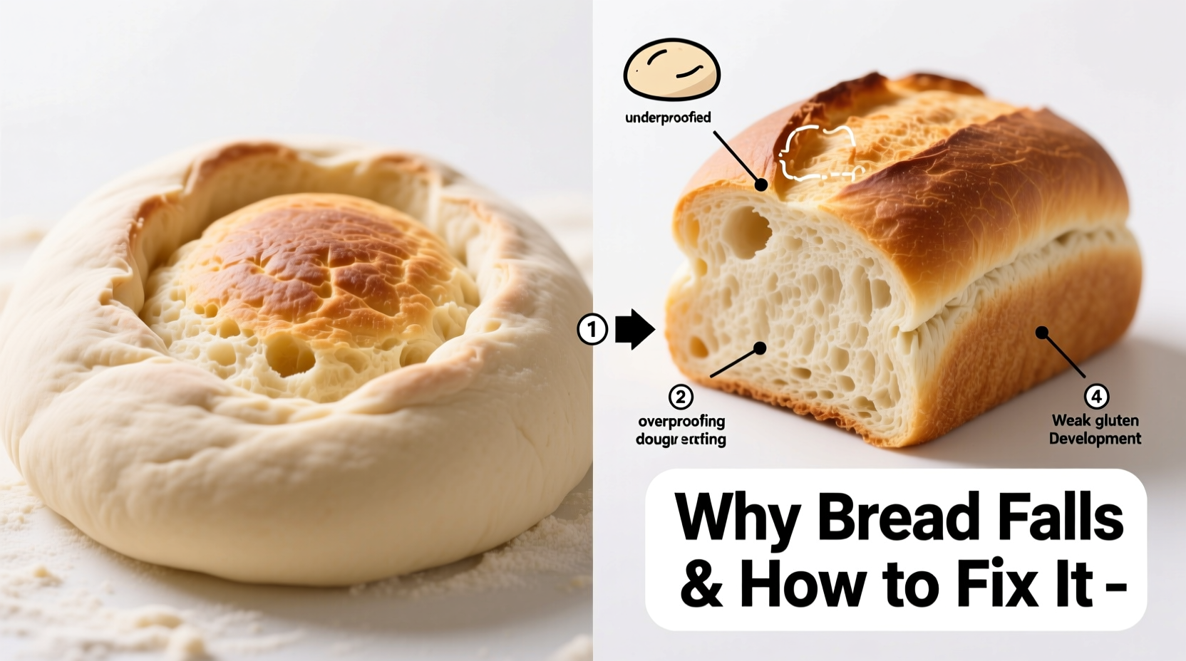 why does my homemade bread collapse in the oven and how to prevent it