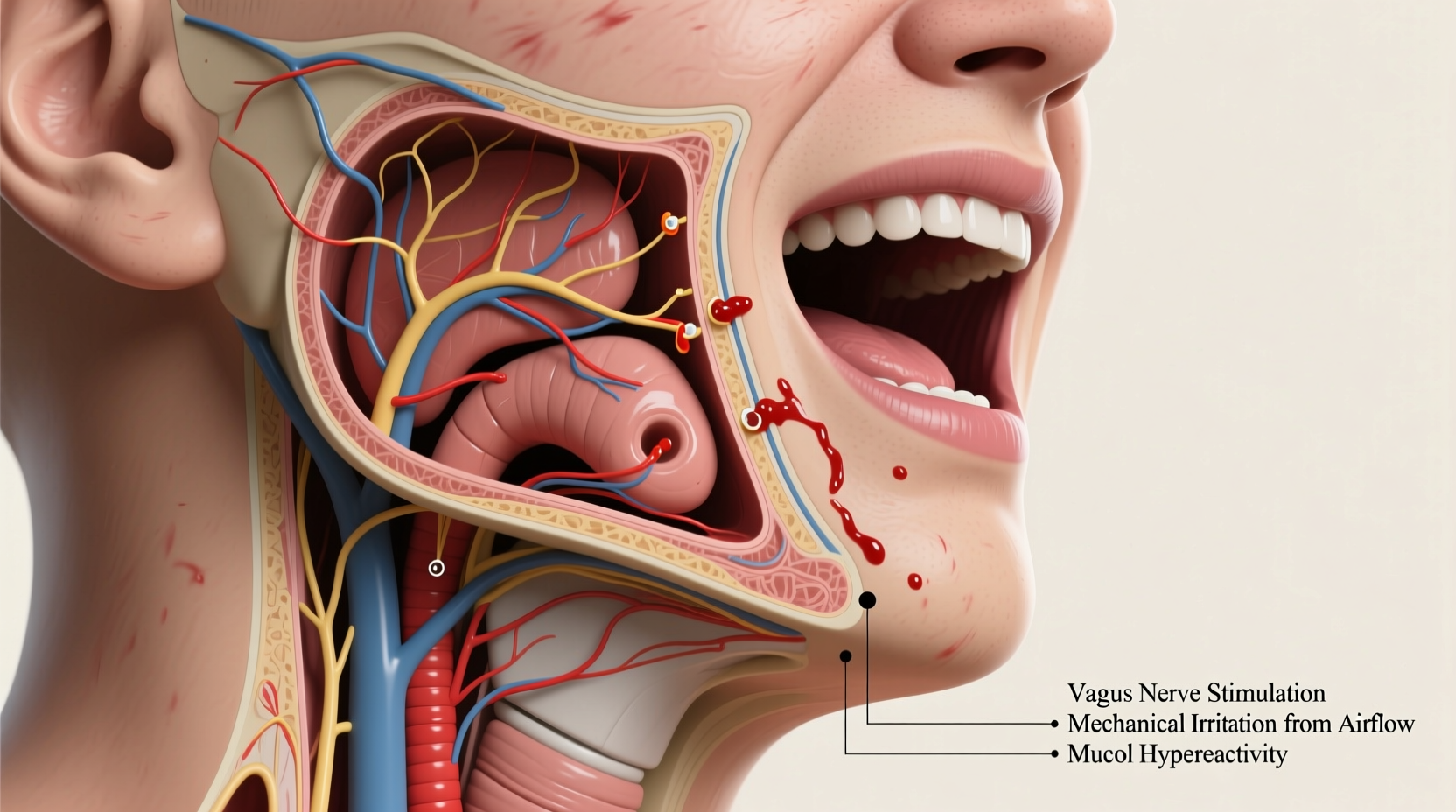 why does my throat tickle when i laugh too hard nerves or irritation