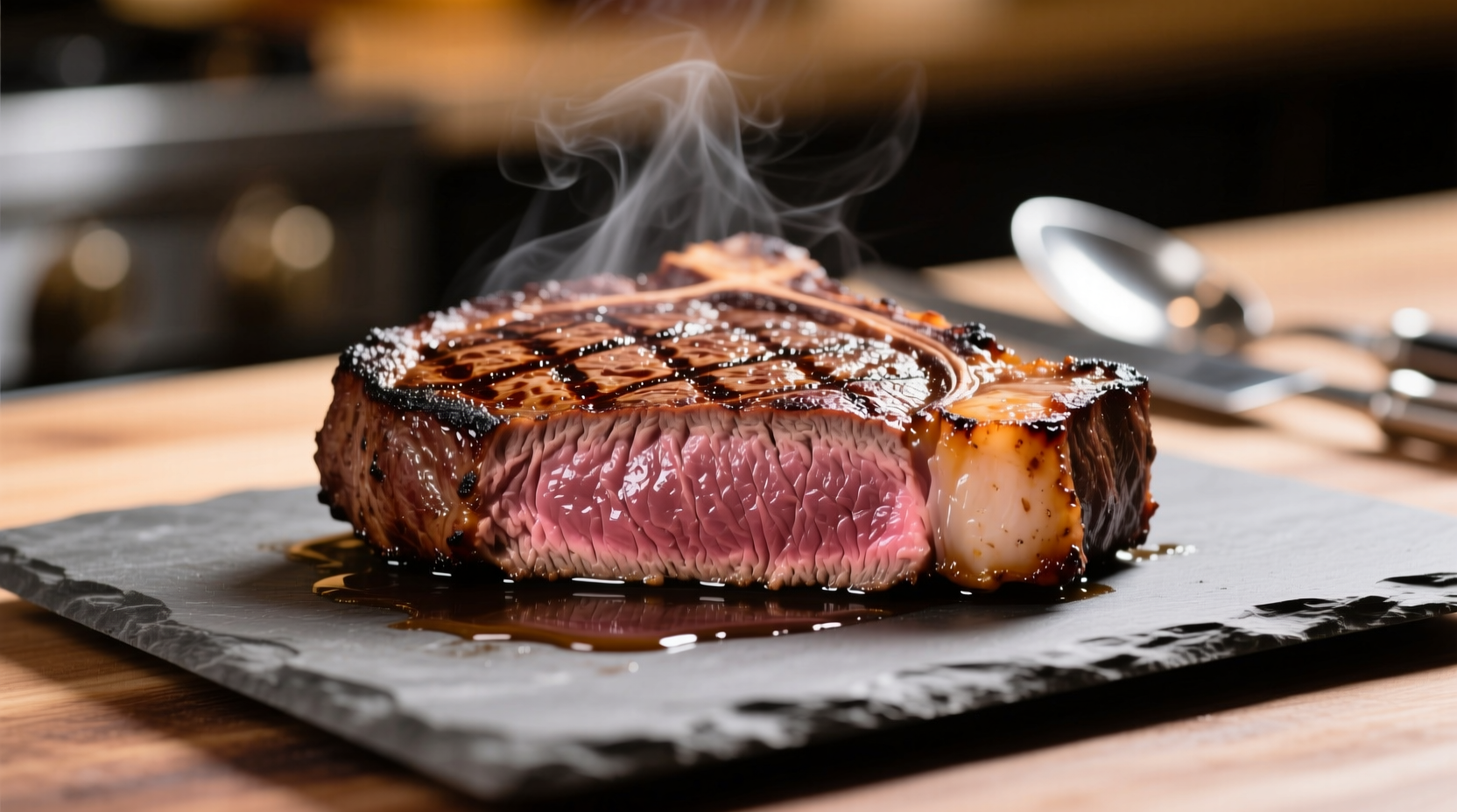 Perfectly seared Delmonico steak with crust