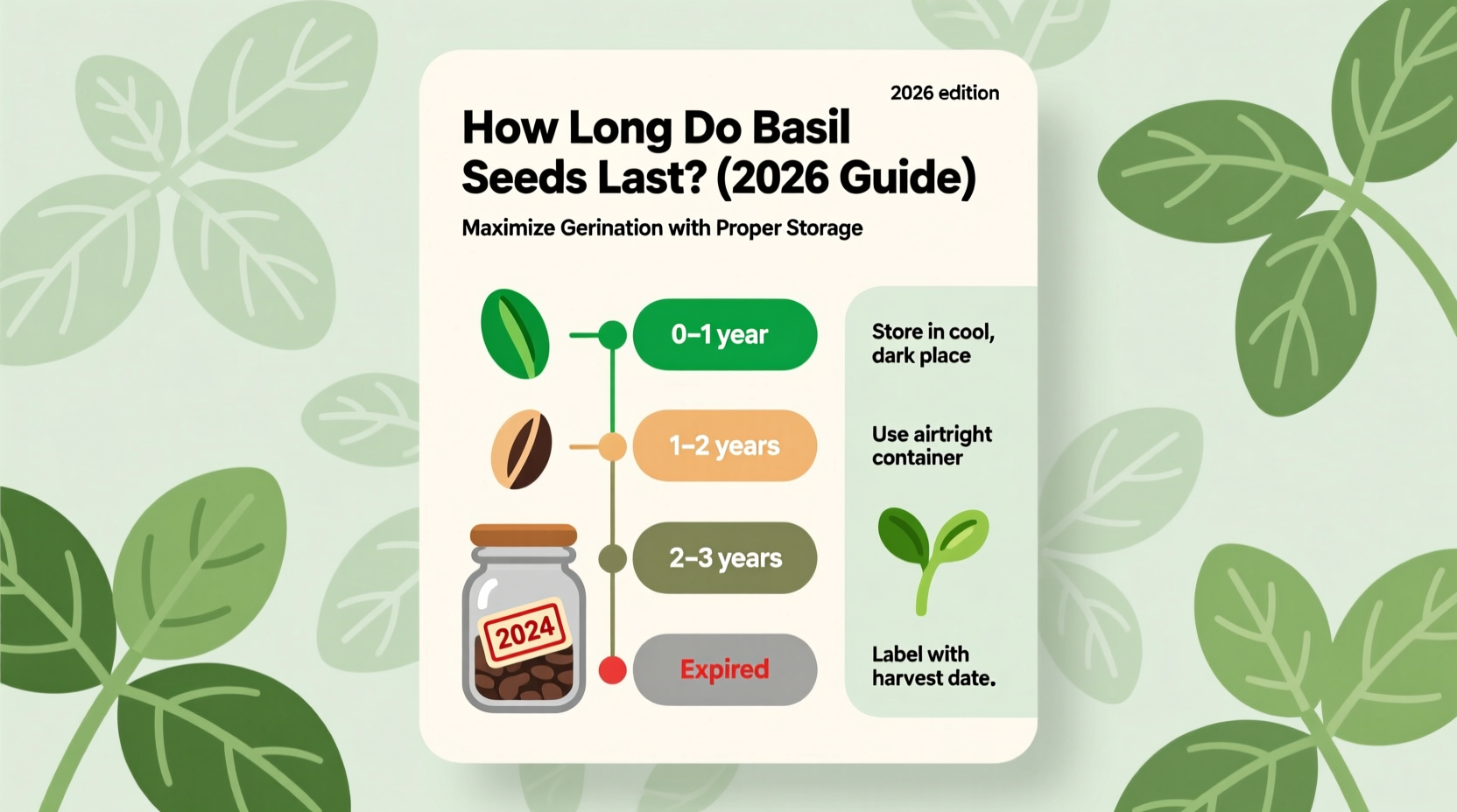 Do Basil Seeds Expire? Exact Shelf Life Data From 5-Year Storage Test (2026)