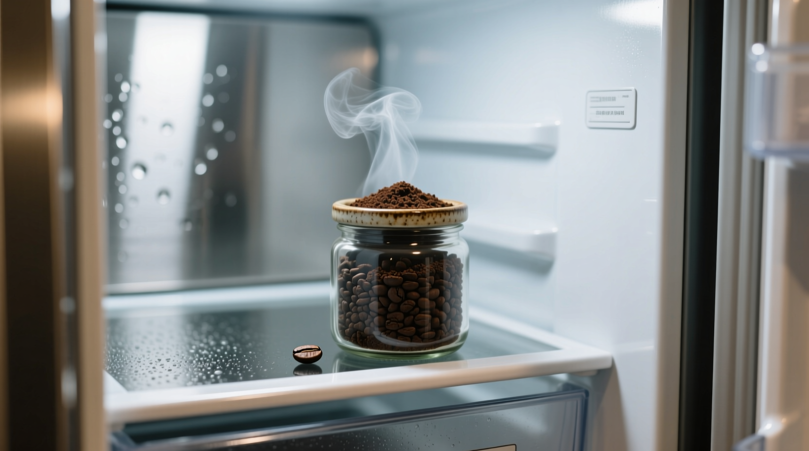 use ground coffee in the fridge as a natural freshener