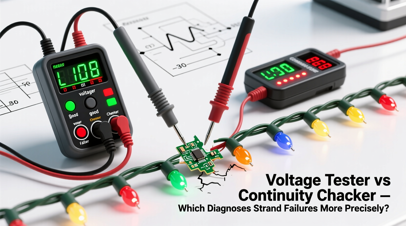christmas light voltage tester vs continuity checker which diagnoses strand failures more precisely