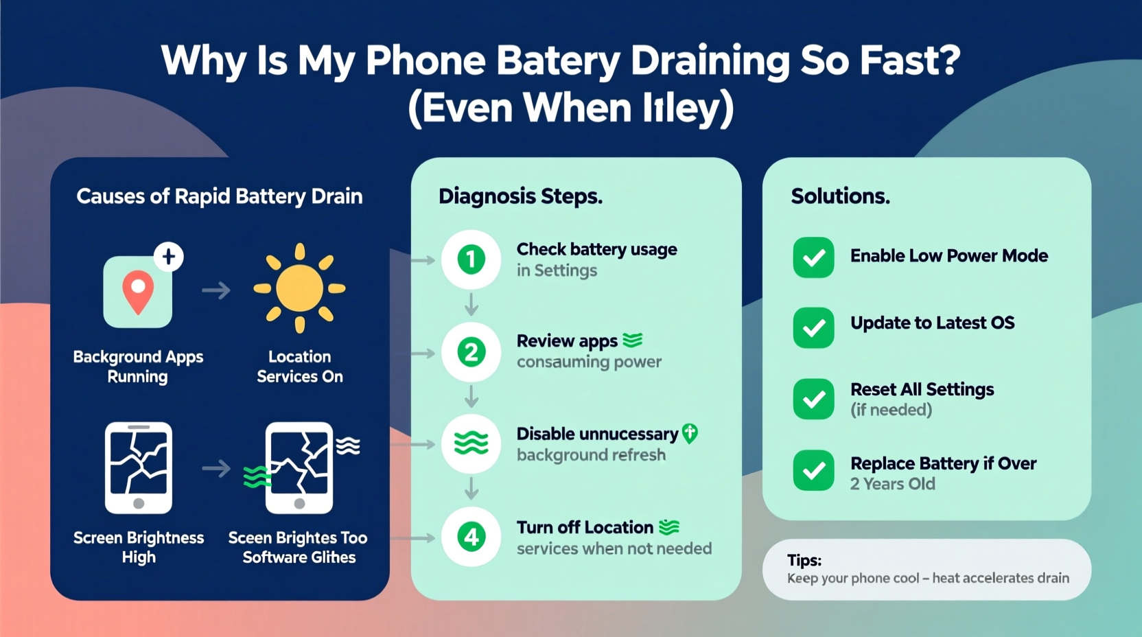 why is my phone battery draining so fast even when idle and how to fix it