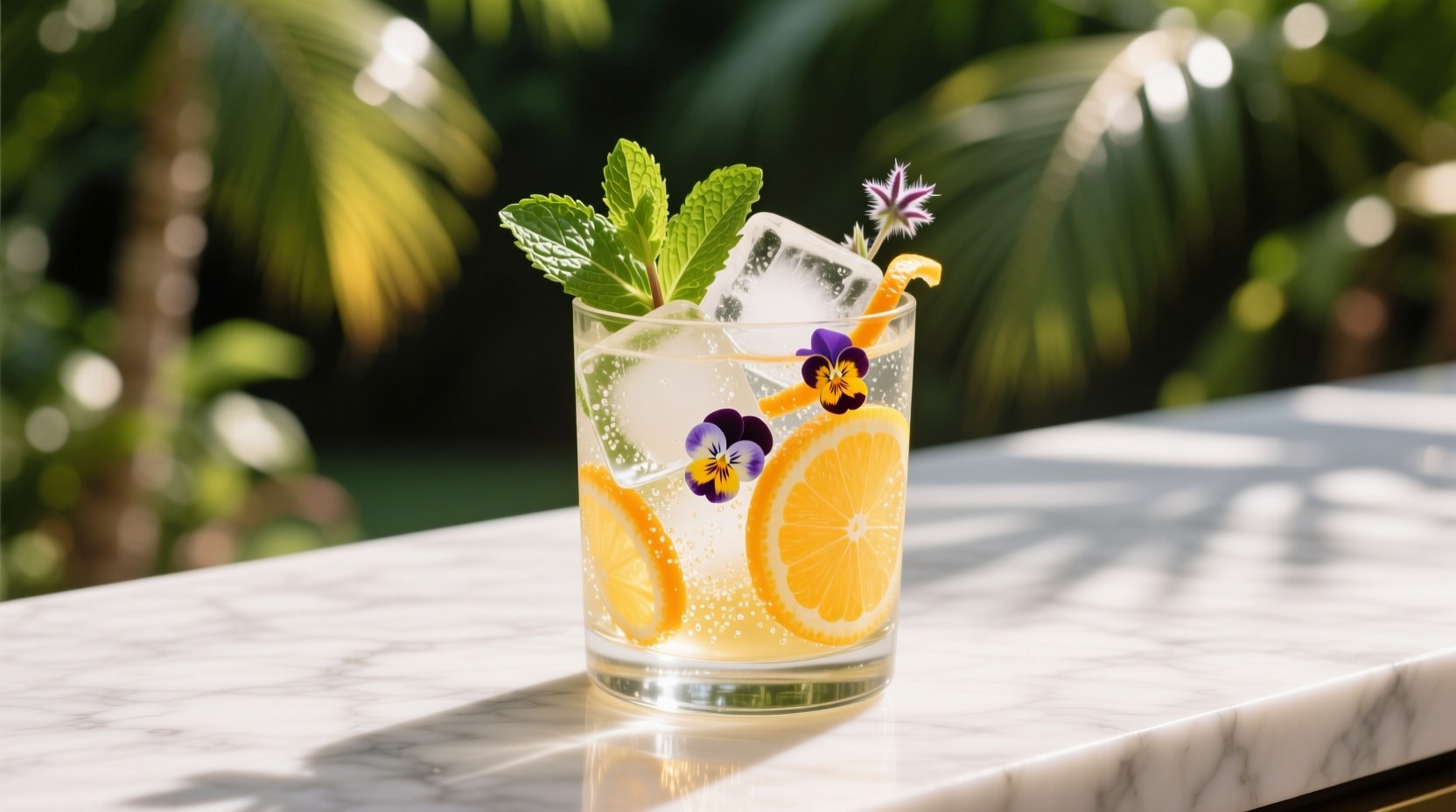 jazz up your summer drinks with garnished ice cubes