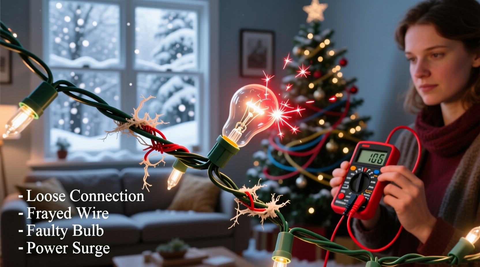 why are some christmas lights blinking randomly and how to fix it