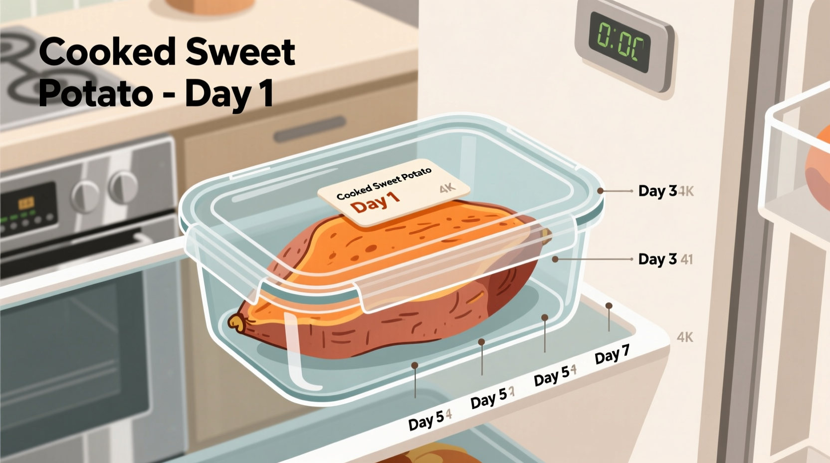 how long do cooked sweet potatoes last in the fridge