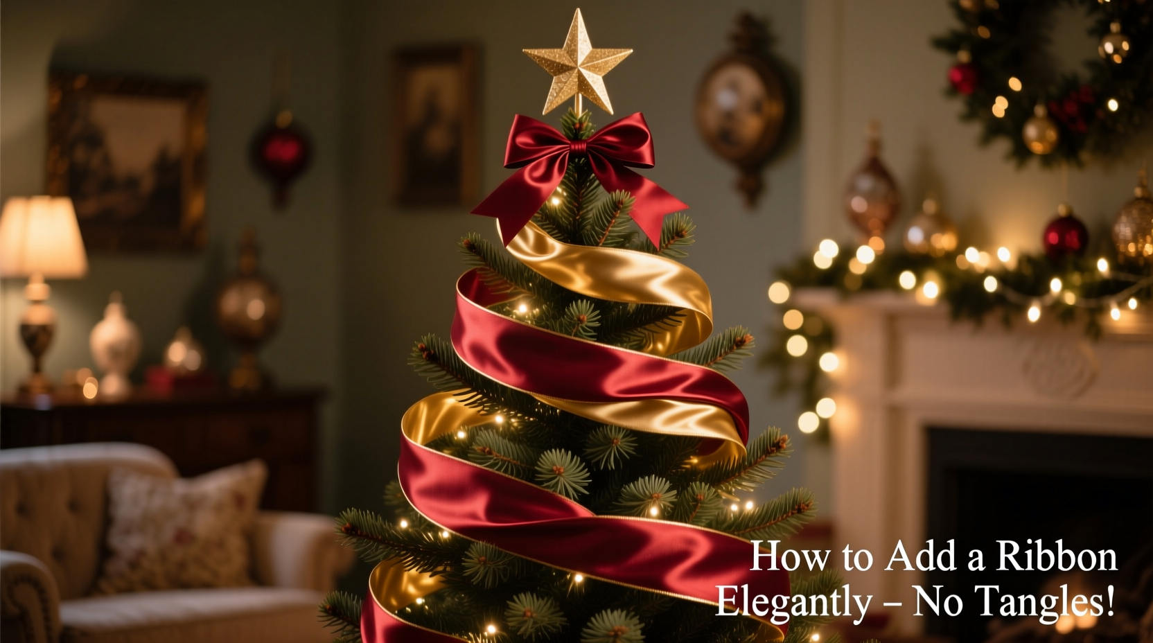 how to add ribbon elegantly to a christmas tree without tangling