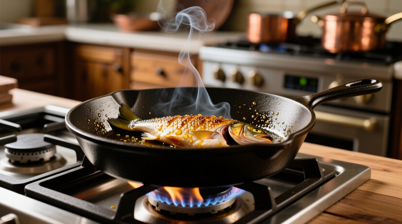 sear then turn off the heat to avoid overcooking fish