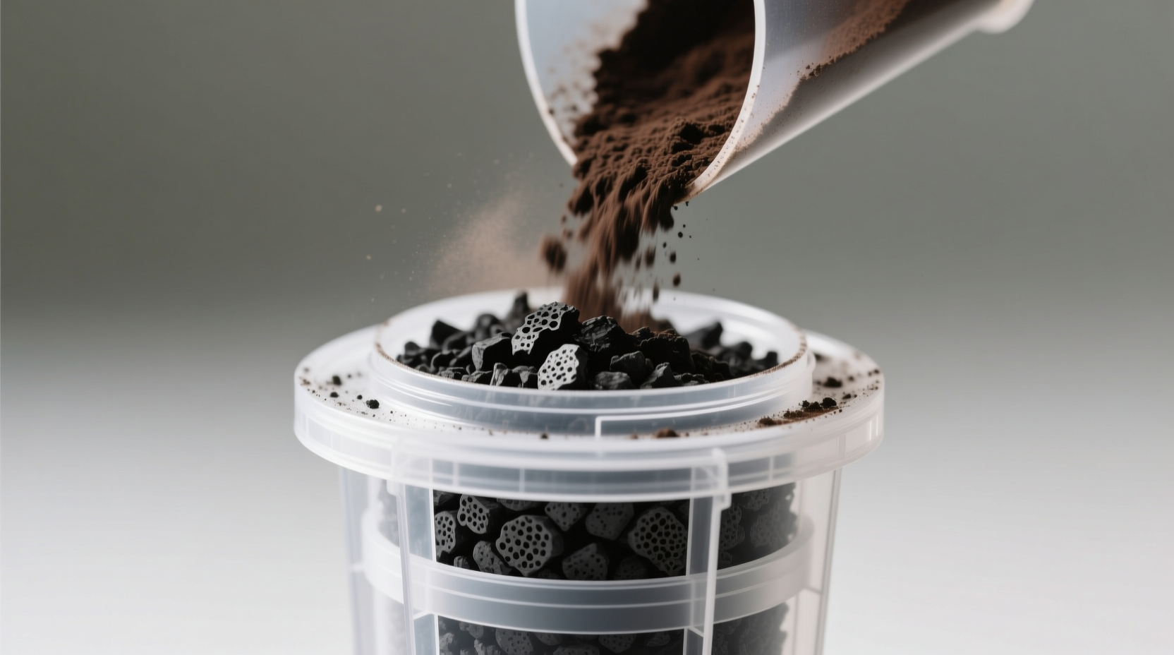 refill disposable water filters with activated charcoal