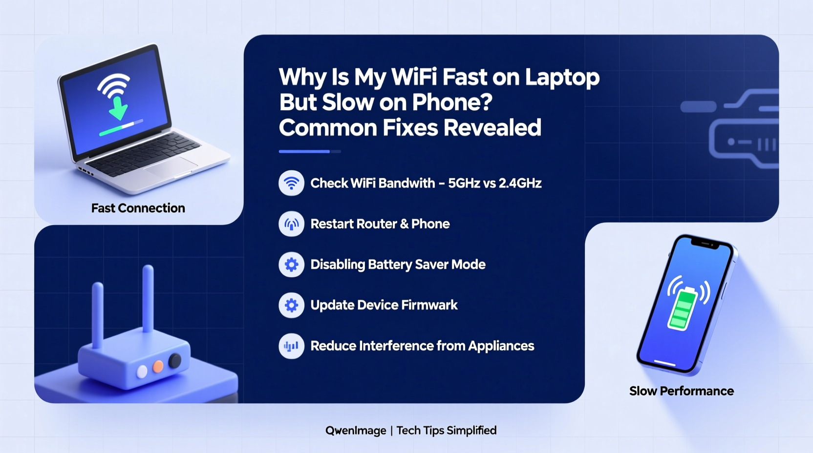 why is my wifi fast on laptop but slow on phone common fixes revealed