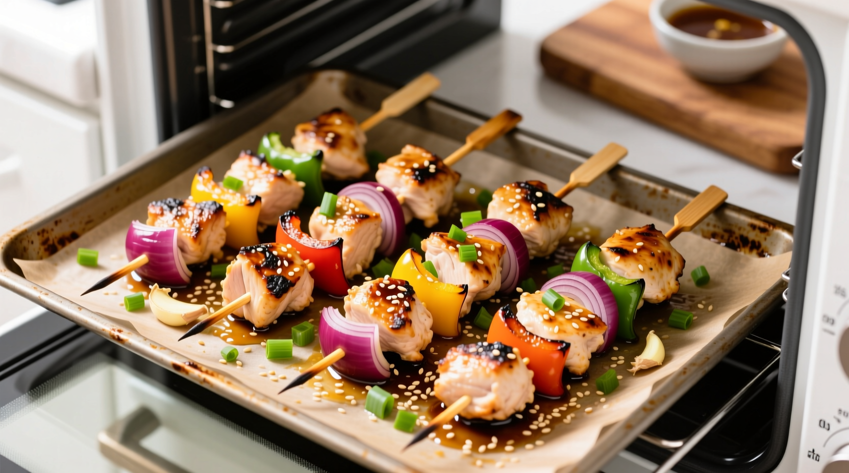 how to cook chicken skewers in oven