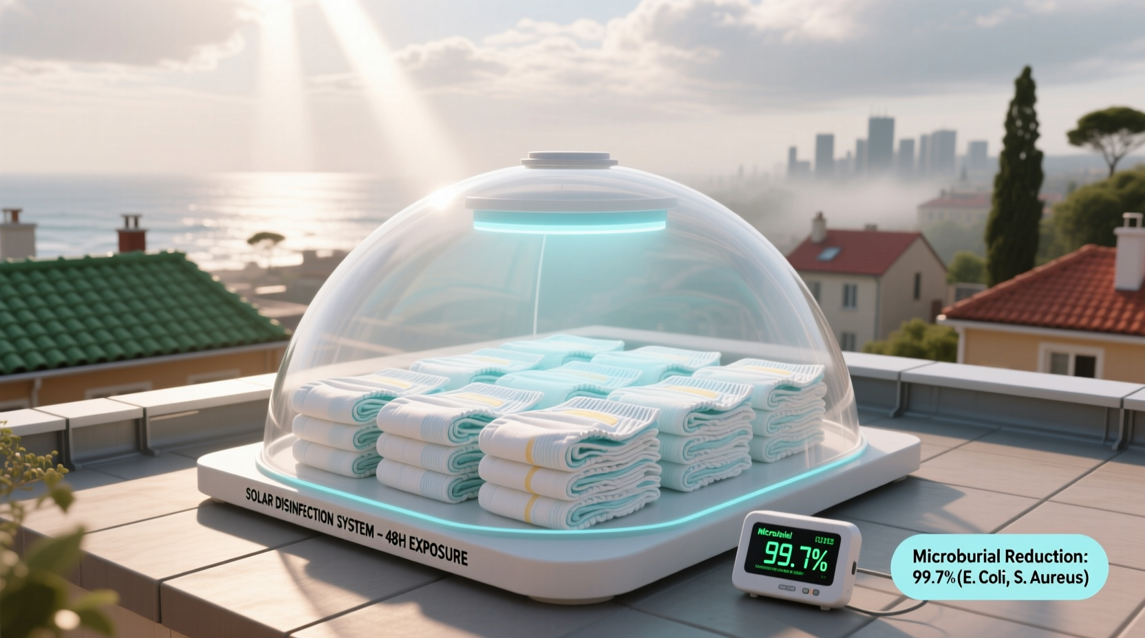solar diaper sanitization in cloudy climates
