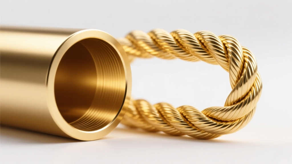 Cross-section view of a hollow gold tube link beside a solid gold rope link, highlighting the metal wall thickness differences.