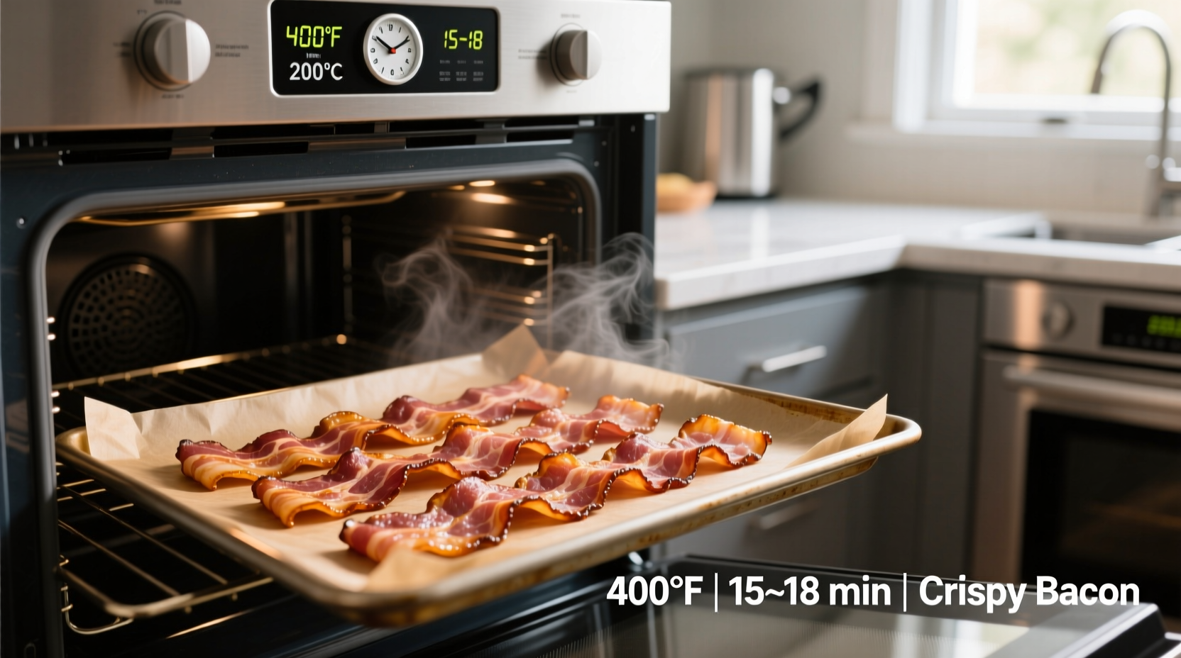 what temp to cook bacon in the oven