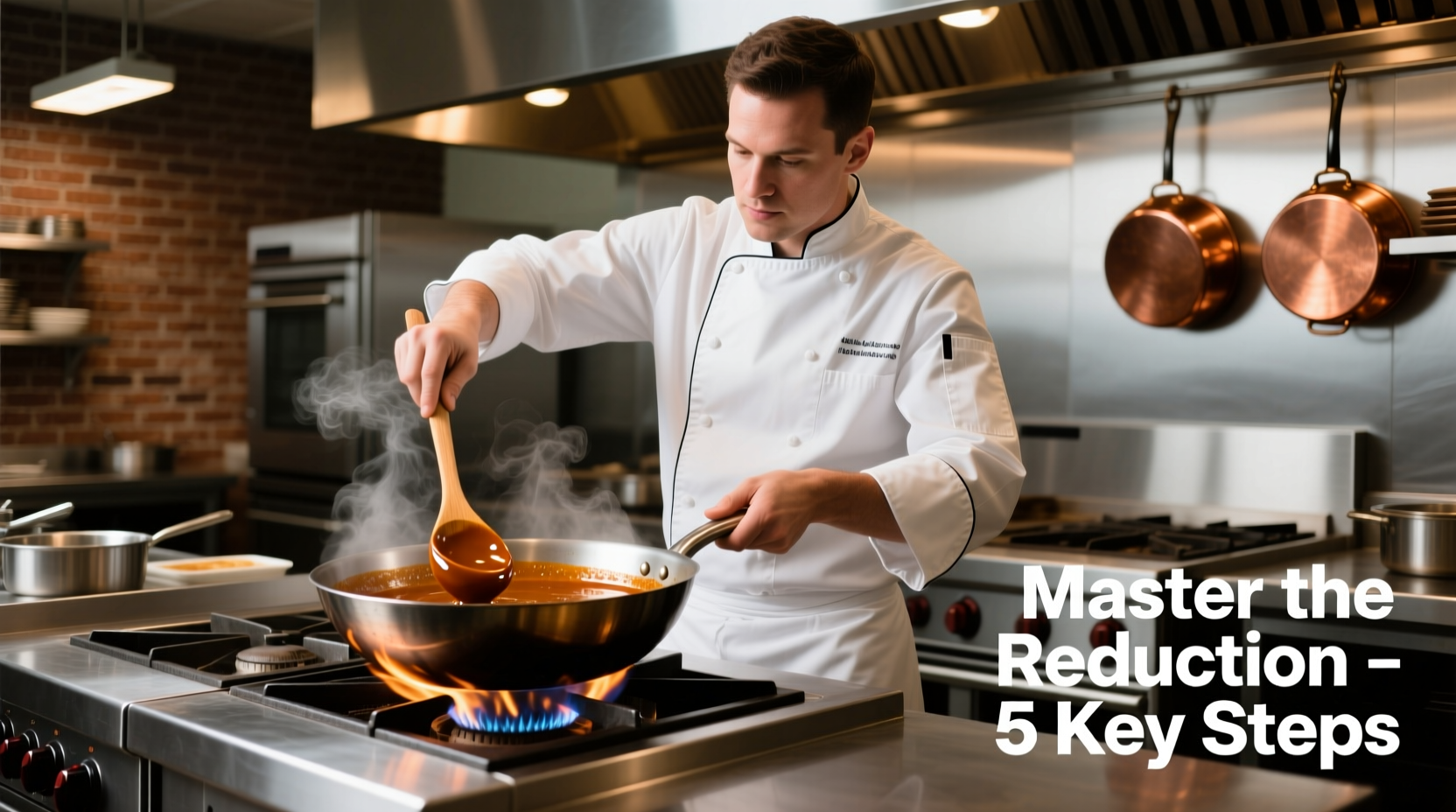 Chef demonstrating proper sauce reduction technique