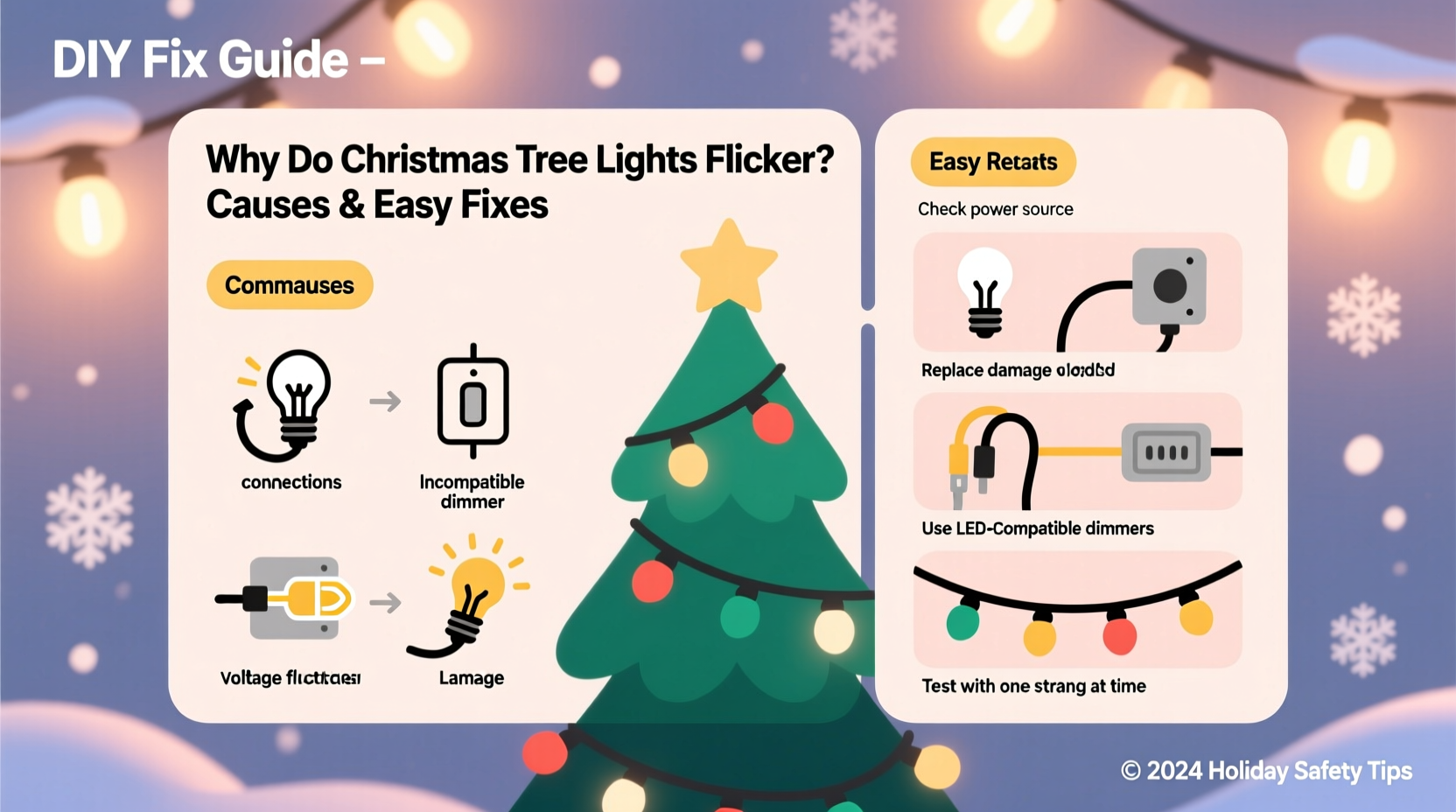 why do my christmas tree lights flicker causes and easy fixes anyone can try