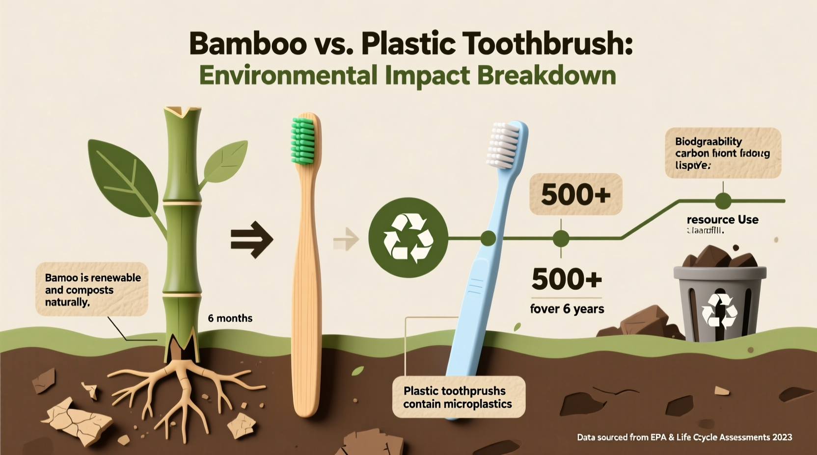 are bamboo toothbrushes better for the environment lifecycle and composting facts